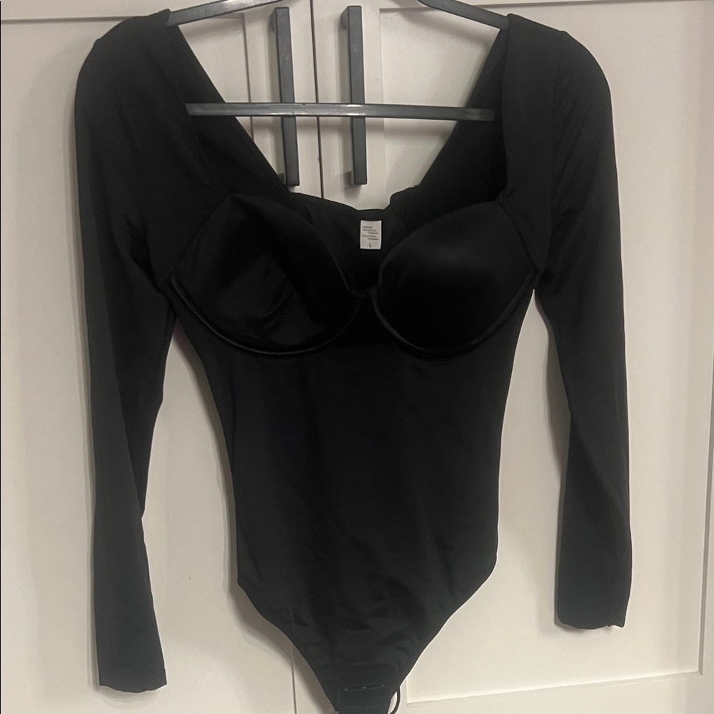 Elegant Black Long Sleeve Bodysuit